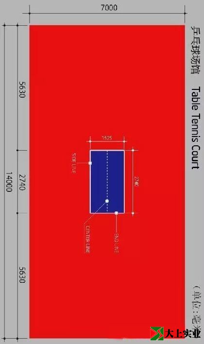 乒乓球場地尺寸